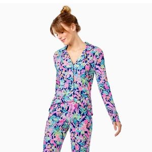 Lilly Pulitzer Oyster Bay Navy Seen and Herd Knit Pajama Top